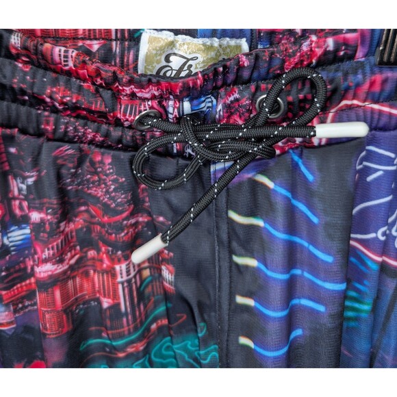 Fresh Prints of Bel-Air Graphic Jogger Track Pants Mens Large Casino Neon Print - Picture 6 of 7